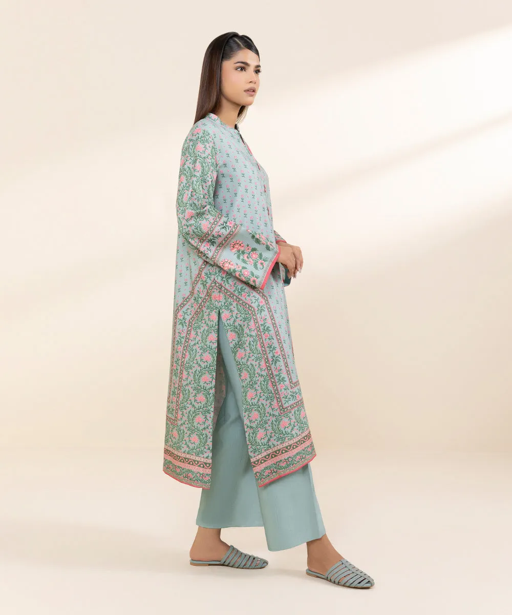 3 Piece - Printed Linen Suit