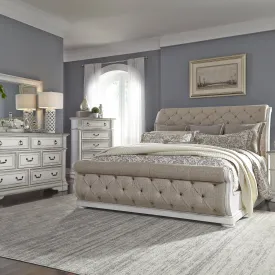 Abbey Park 520-BR-QUSLDMC Queen Uph Sleigh Bed, Dresser & Mirror, Chest