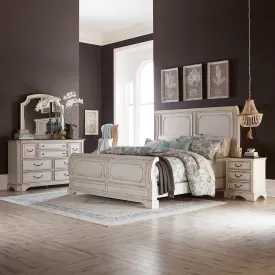 Abbey Road 455W-BR-QSLDMN Queen Sleigh Bed, Dresser & Mirror, Night Stand