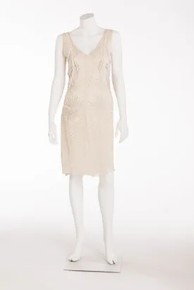 Alberta Ferretti - Ivory Silk Chiffon Beaded Dress - IT 40