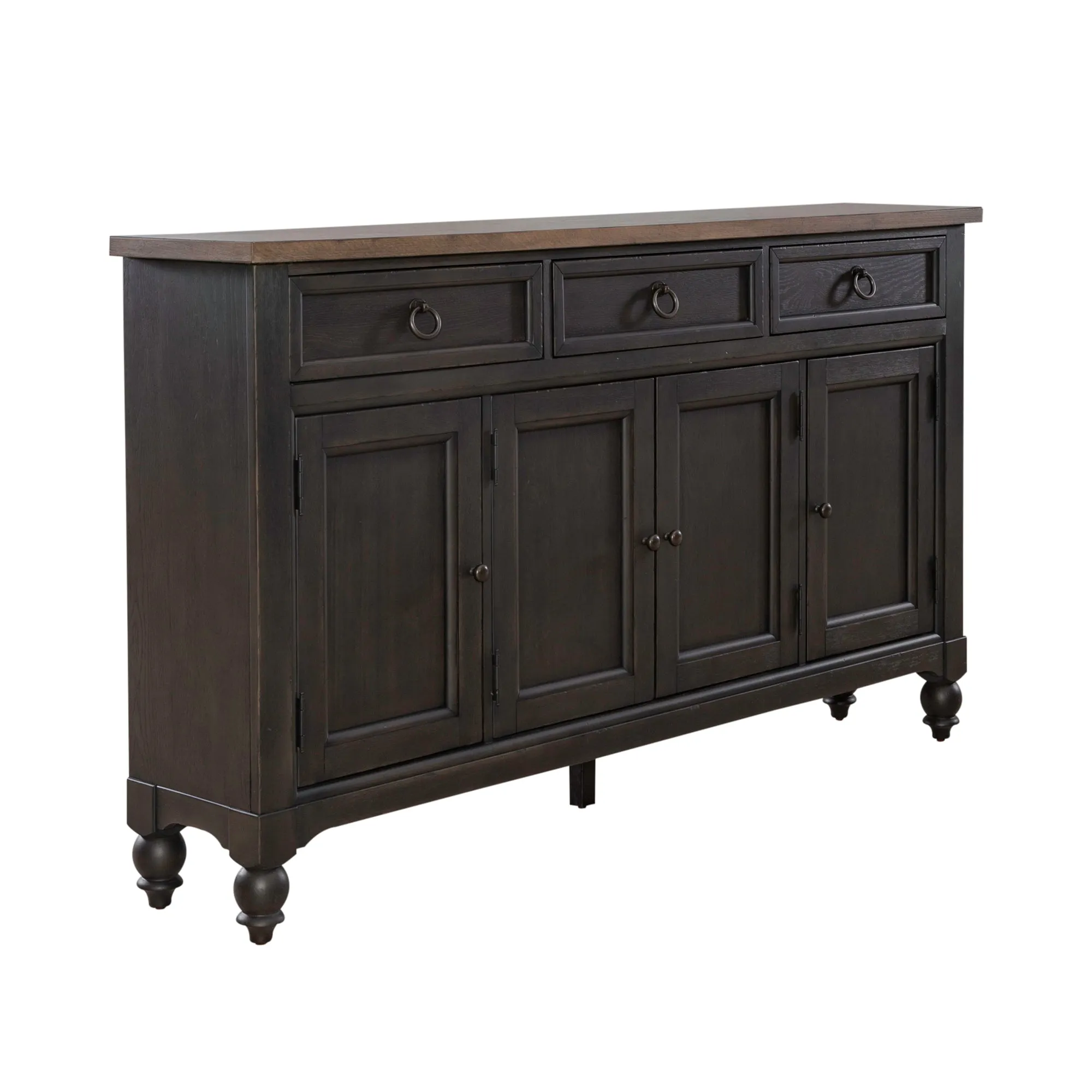 Americana Farmhouse 615-HB7242-B Hall Buffet- Black