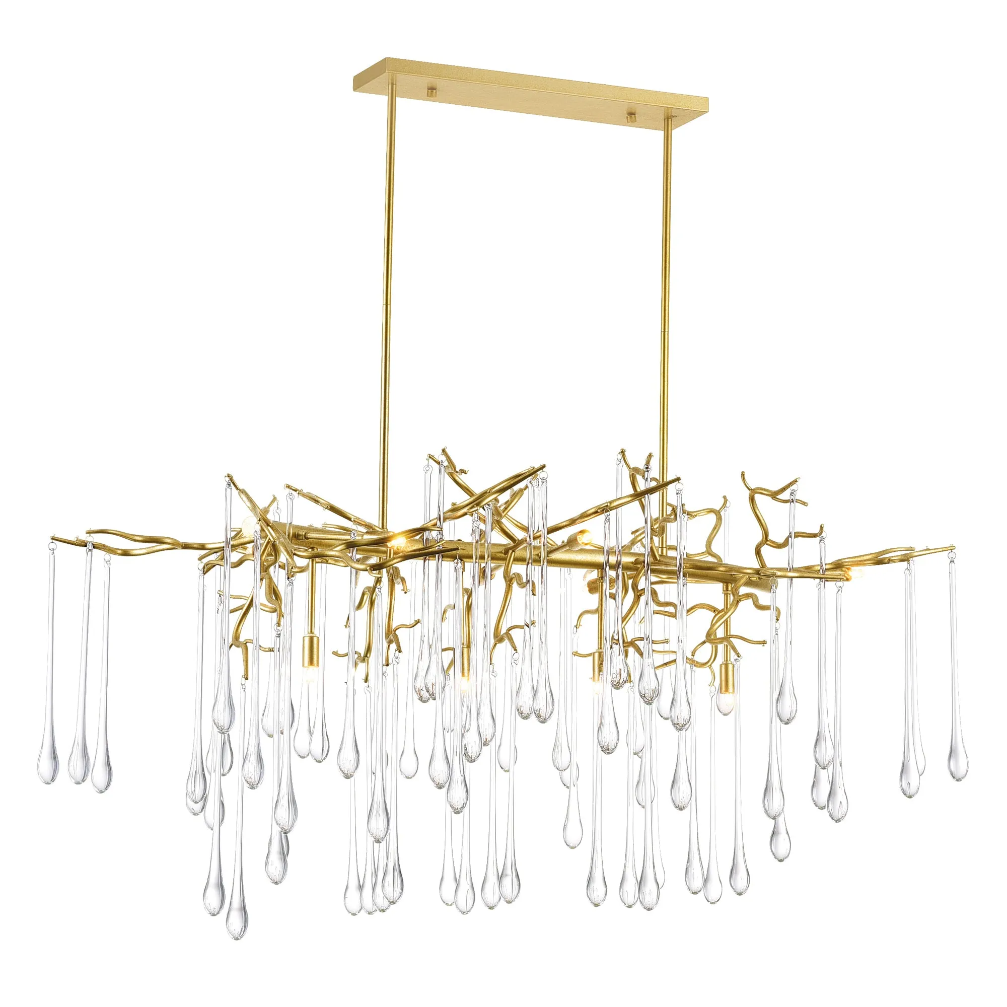 ANITA 10 LIGHT CHANDELIER-GOLD LEAF
