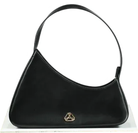 Aupen Black Leather Shoulder Bag