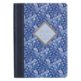 Be Still & Know Blue Paisley Quarter-bound Faux Leather Classic Journal - Psalm 46:10