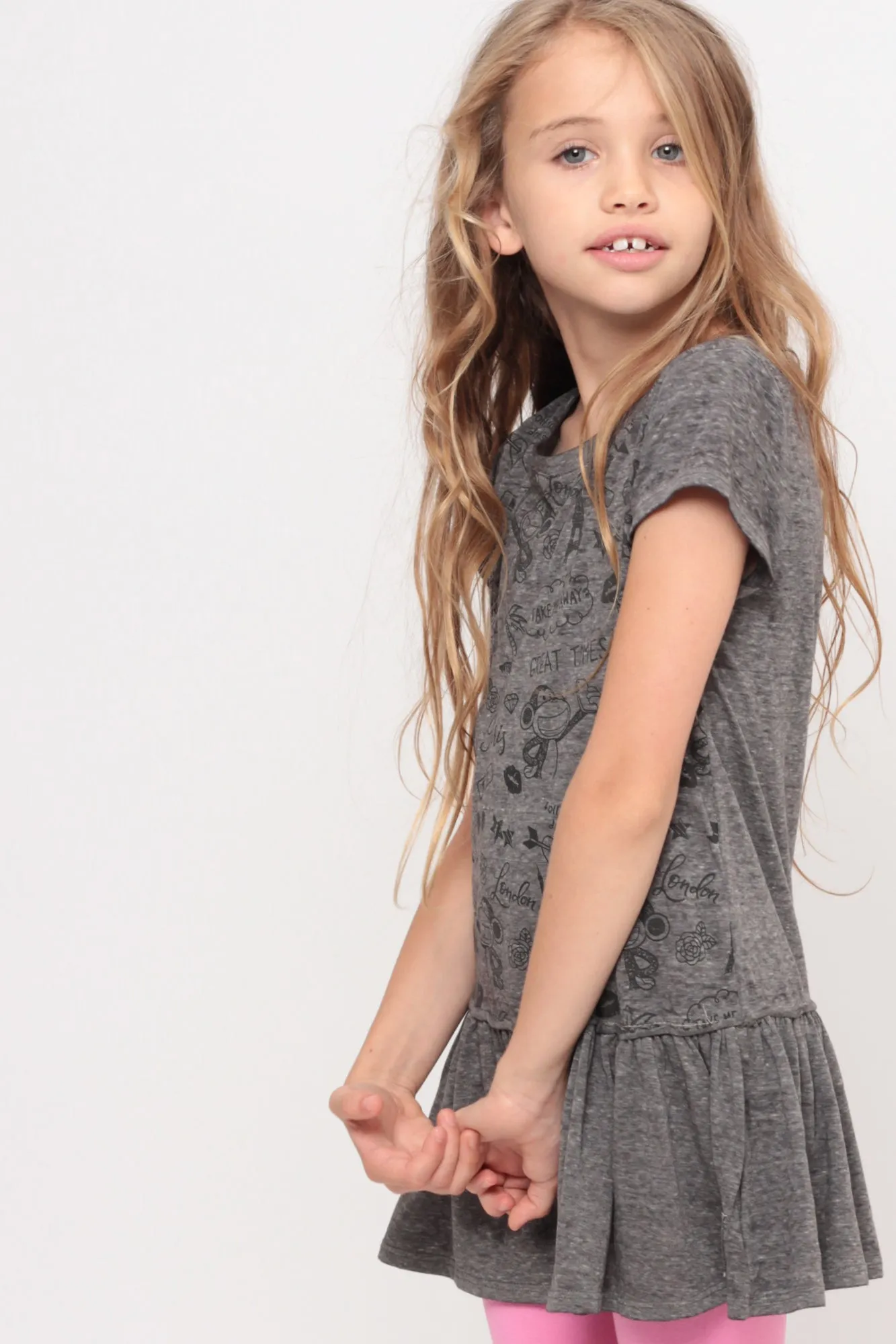 Been Around The World | Ruffle Bottom Top - Charcoal