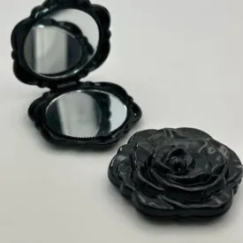 Black rose compact mirror