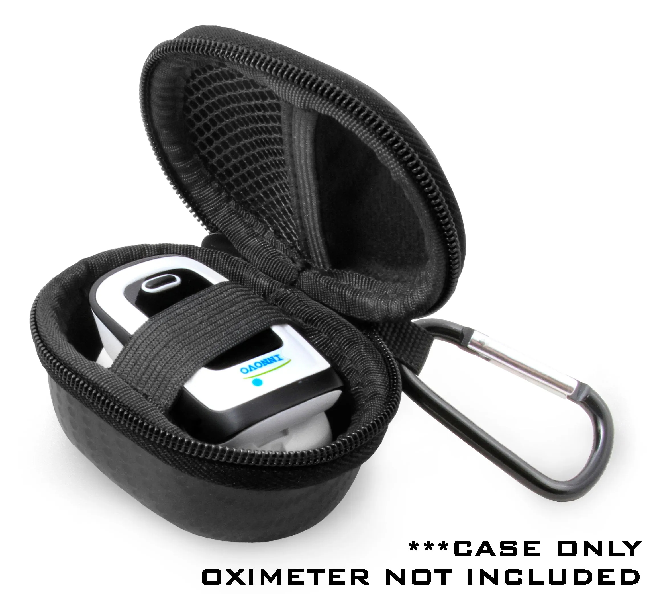 CASEMATIX Water Resistant Travel Case for Fingertip Pulse Oximeter Innovo Deluxe, Zacurate Pro, Santamedical Blood Oxygen Monitors - Case Only