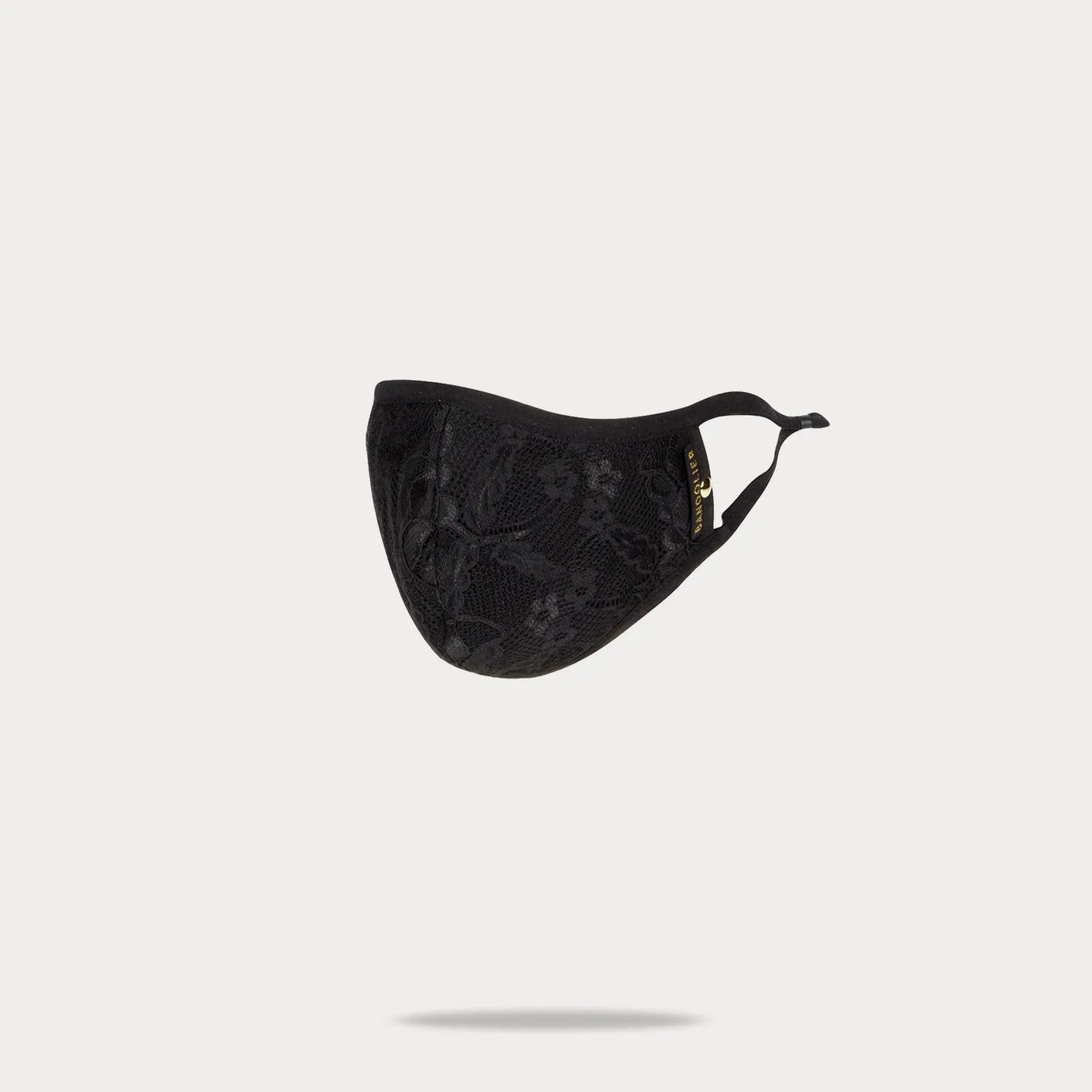 Chloe Lace Mask with Chain - Black/Gold