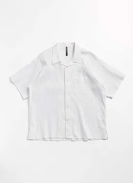 Cotton Nylon Seersucker Open Collar Shirt