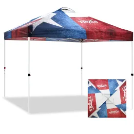 Eagle Peak SHADE GRAPHiX Easy Setup 10x10 Pop Up Canopy Tent with Digital Printed Tex