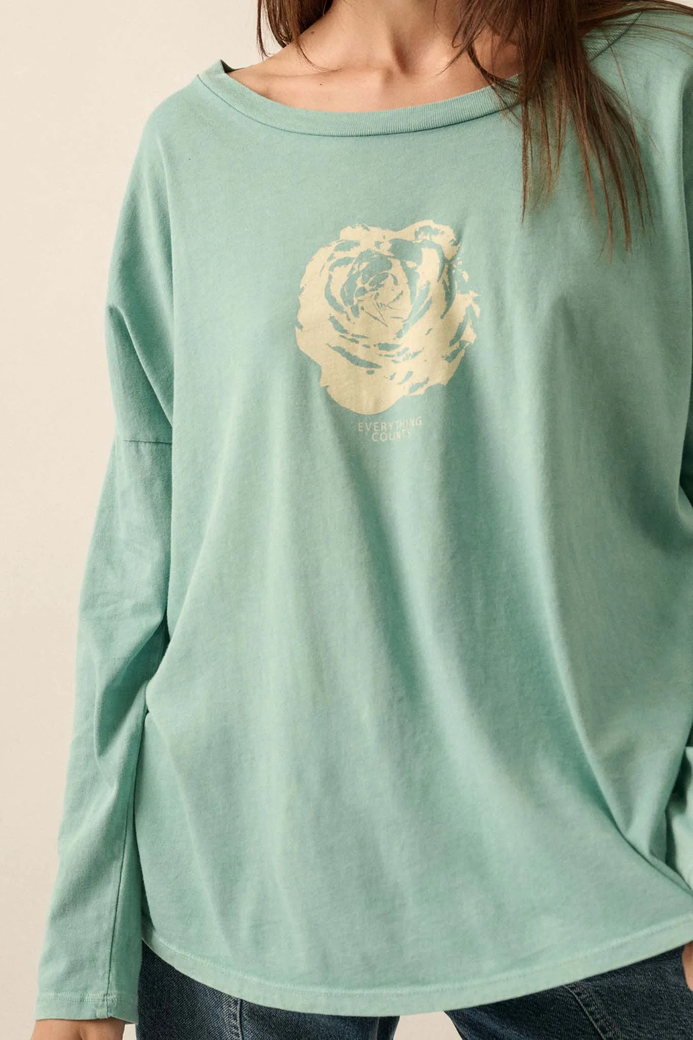 Everything Counts Long-Sleeve Rose Graphic Tee