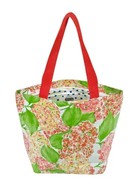 Freckled Sage Oilcloth Zip Tote Bag in Hydrangea