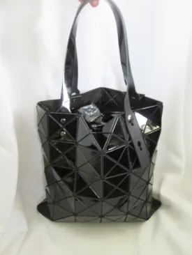 Funky TOTE Vegan Geometric Shoulder BLACK Carryall Pyramid Industrial Shopper Mod