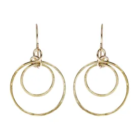 Gold Hammered Hoop Within Hoop Earrings