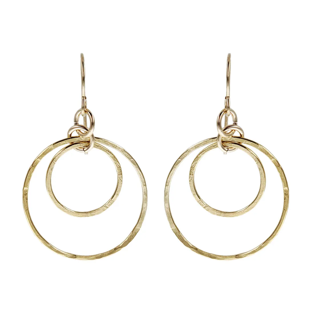 Gold Hammered Hoop Within Hoop Earrings