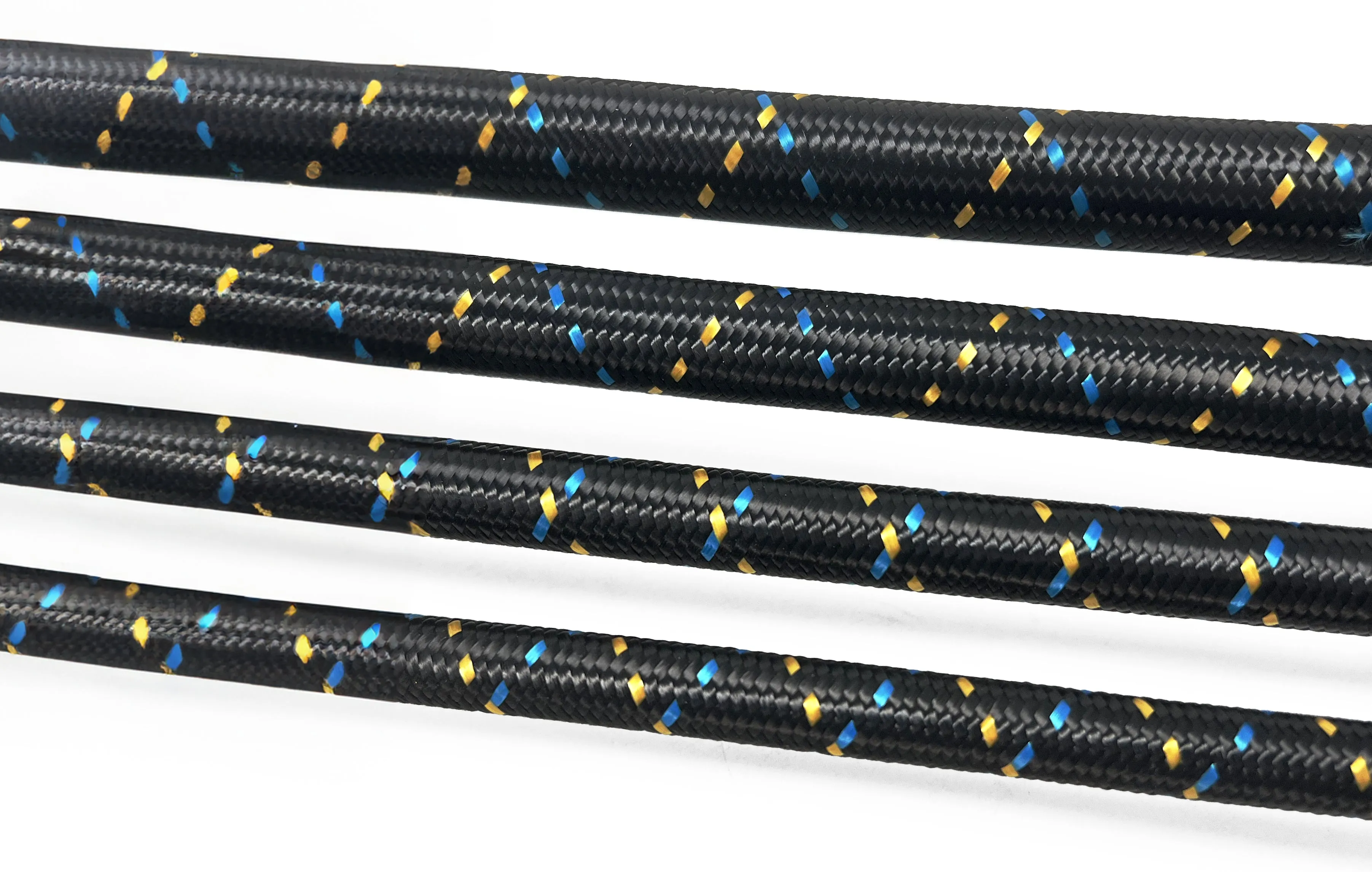 GReddy -16 Nylon Braided Hose(s) - Black / Gold / Blue