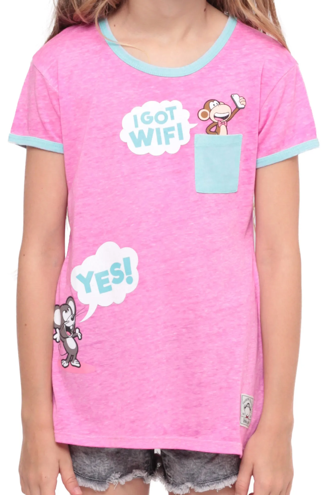 I Got Wifi | Pocket Ringer Top - Pink