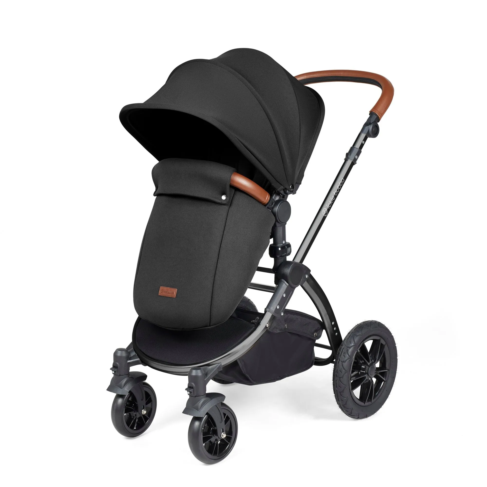 Ickle Bubba Stomp Luxe All-in-One I Size Travel System With Isofix Base (Stratus) Midnight on Black