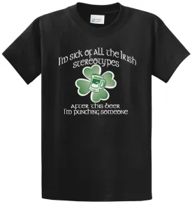 Irish Stereotypes Printed Tee Shirt