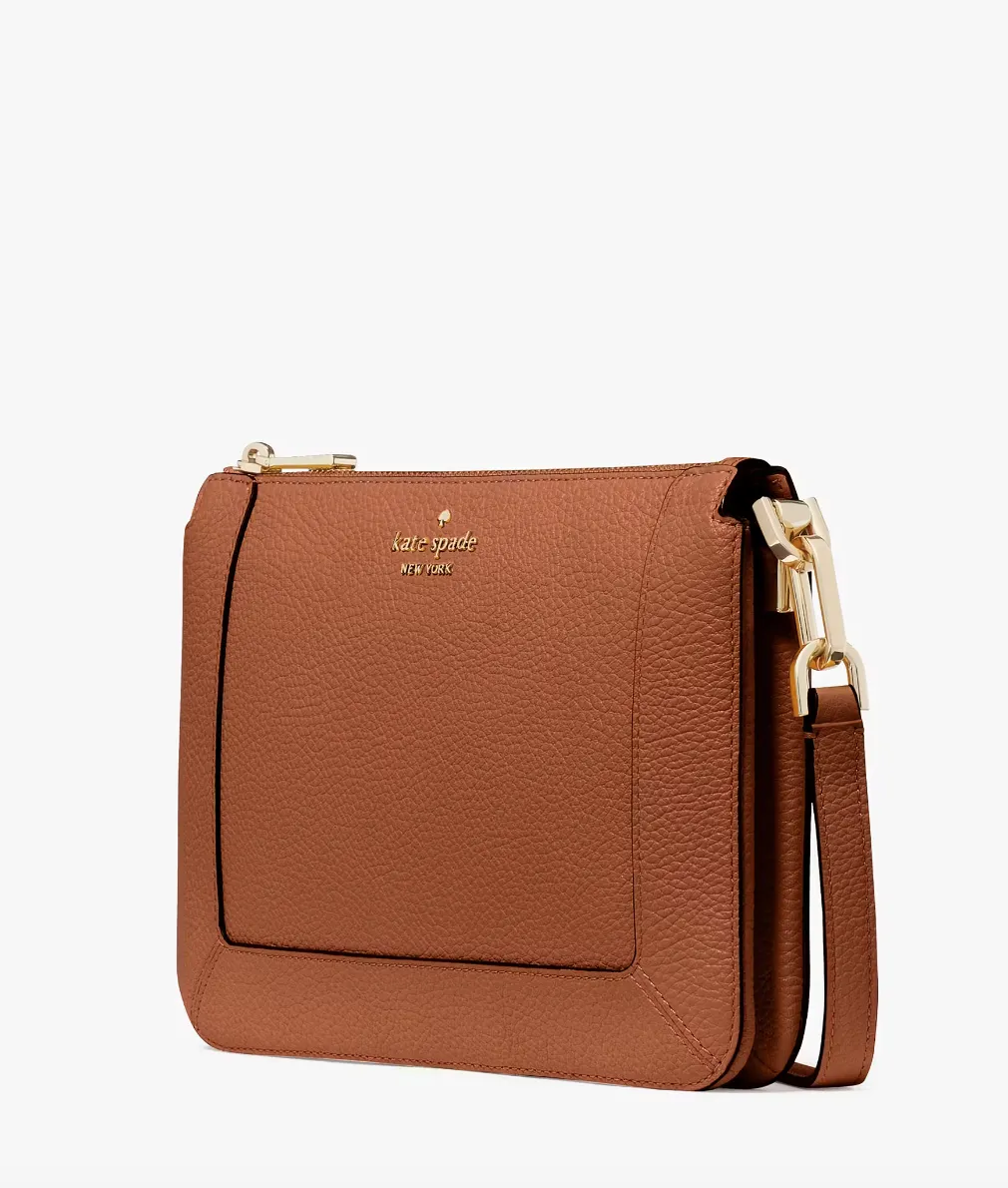 Kate Spade Lena Double Compartment Crossbody In Warm Gingerbread