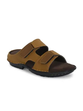 Luxurious Caramel Leather Slide Sandal