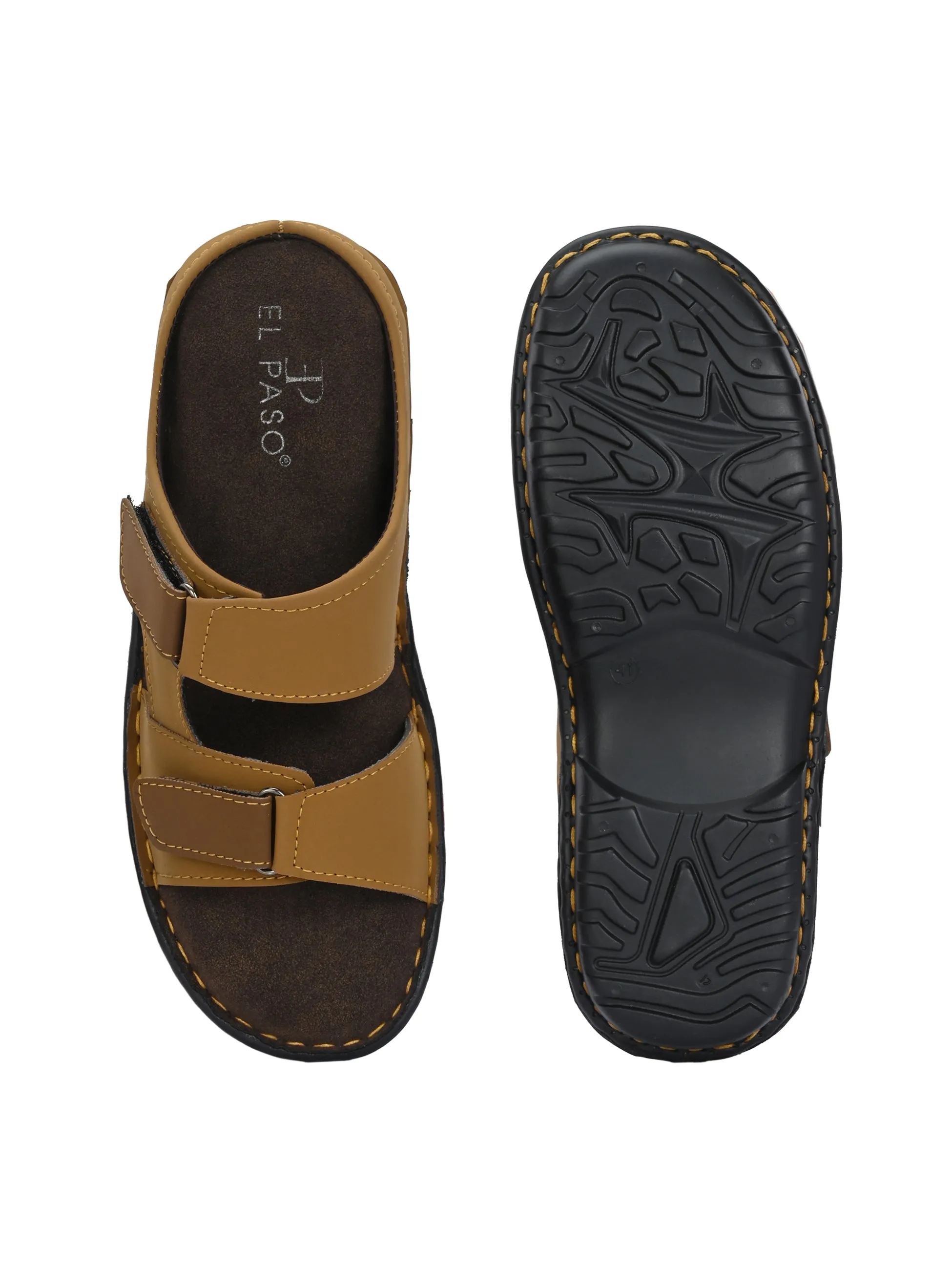 Luxurious Caramel Leather Slide Sandal