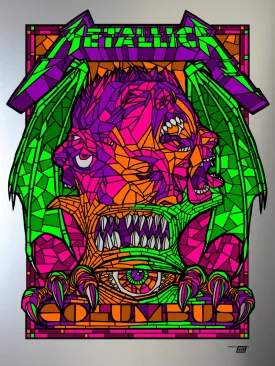 Metallica 2017 Columbus, OH Mapfre Stadium Poster - Chrome