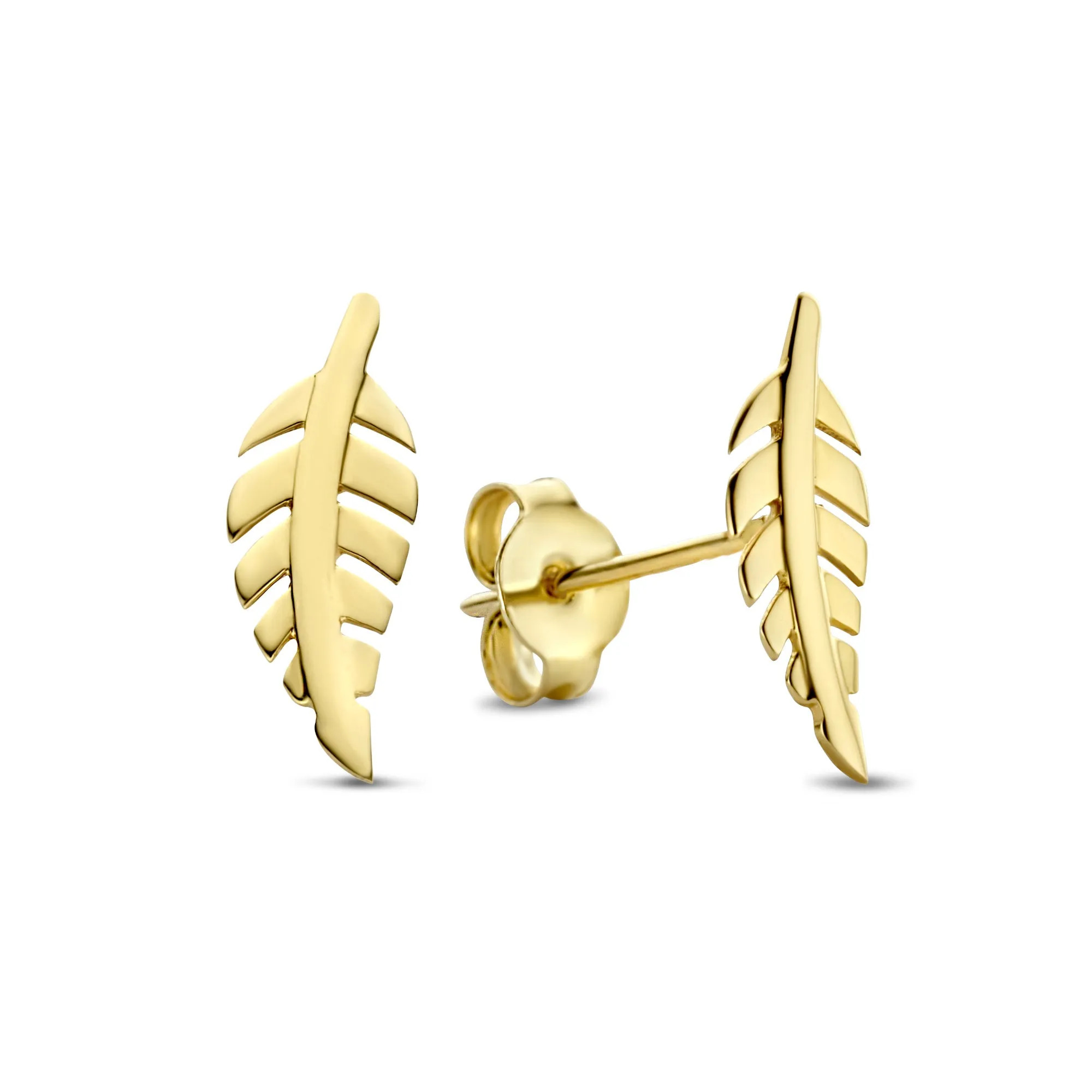 Monceau Giselle 14 karat gold ear studs with feather