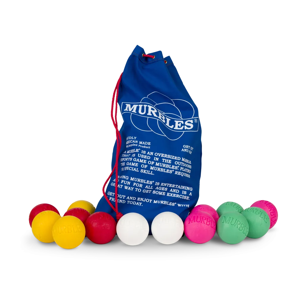 Murbles Game Medium Tournament Set – Up to 4 Players – 14 Balls Made in USA