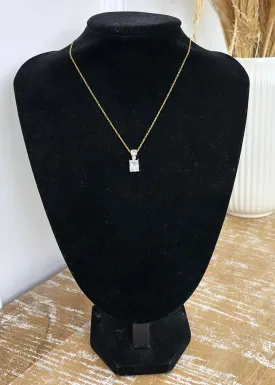 Nell Gold Square Pendant Necklace