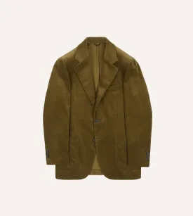 Olive Green Mid-Wale Cotton Corduroy Tailored Jacket