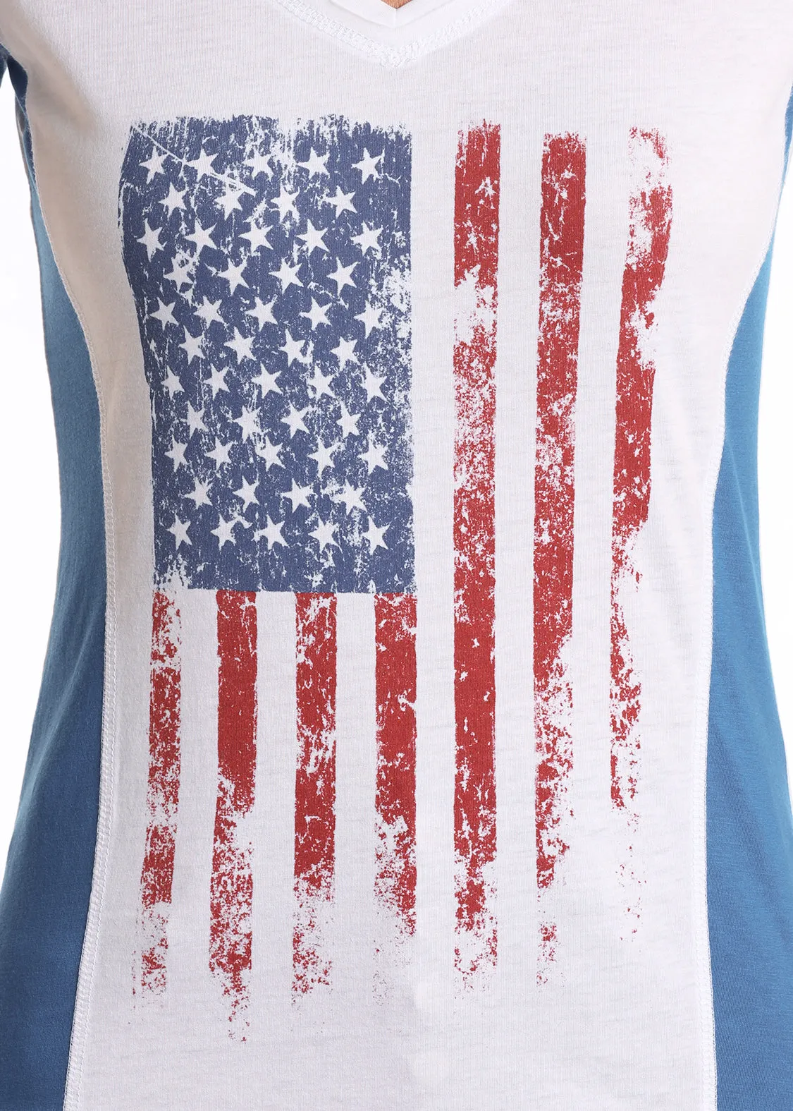 Panhandle Slim® Women's Stars & Stripes Print Half Sleeve Western T-Shirt