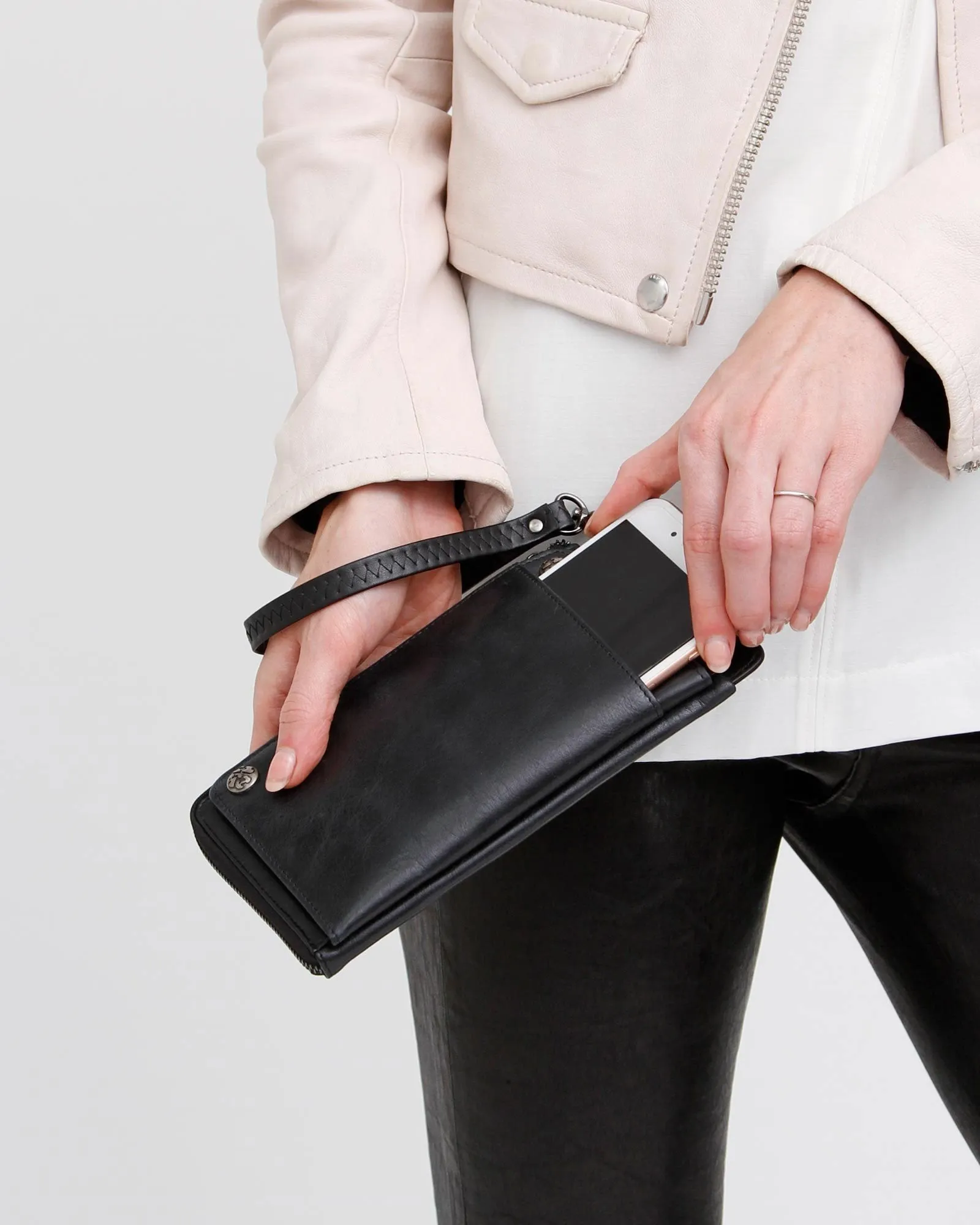 Penelope Leather Wallet  - Black