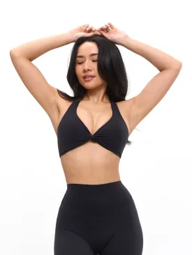 Poshknit Twist Halter - Onyx Black