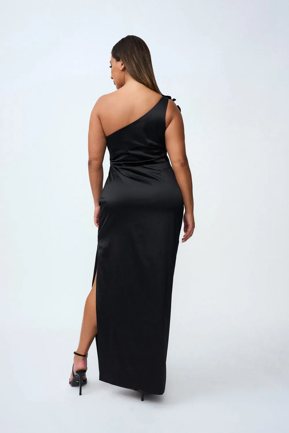 Ruby Romance One Shoulder Long Line Dress - Black