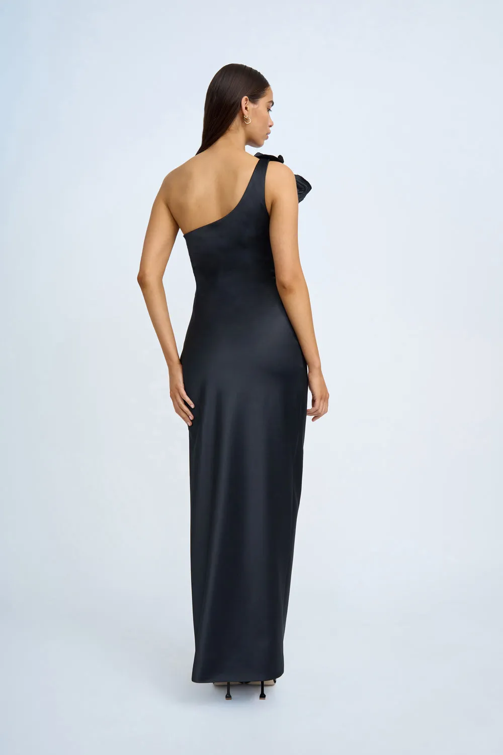 Ruby Romance One Shoulder Long Line Dress - Black