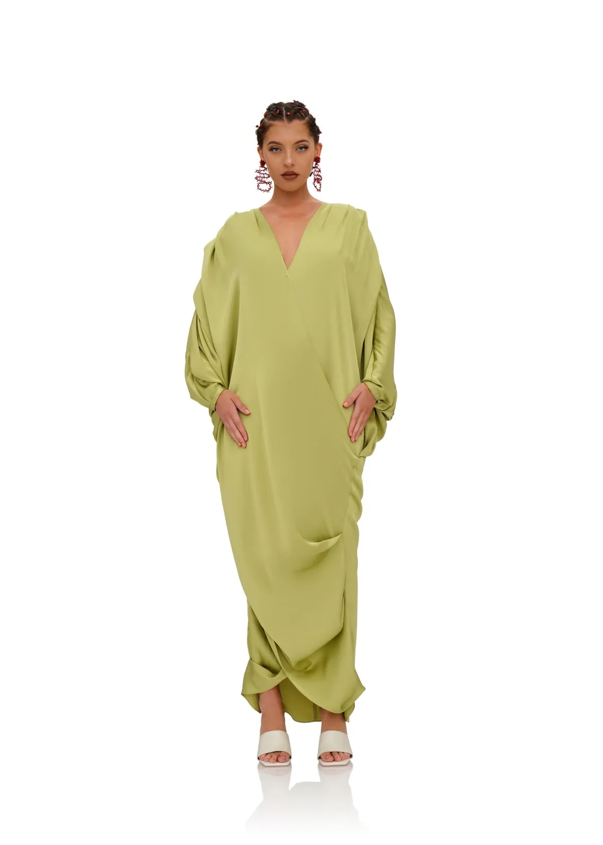 Tibara Kaftan Dress | Lime