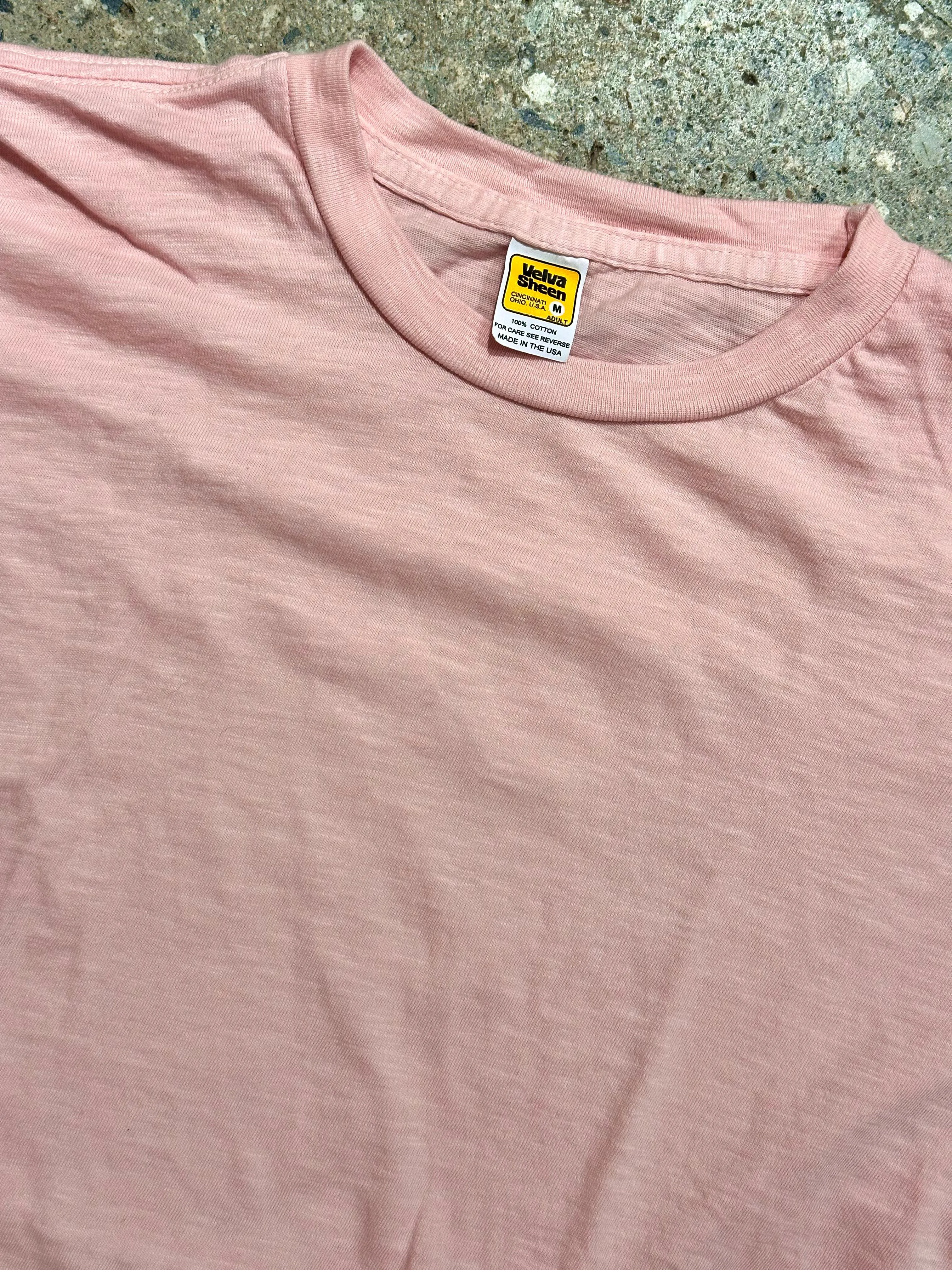 Velva Sheen Pale Pink Rolled T-Shirt